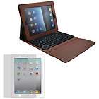 For Apple iPad 3 2 1 Brown PU Leather Pouch Cover Case with Keyboard 