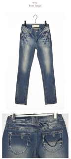 PACKAGE:1*Ladies Faded Fashion Straight leg Non stretch Denim Jeans