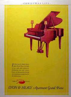   original print advertising for Lyon & Healy Apartment grand pianos