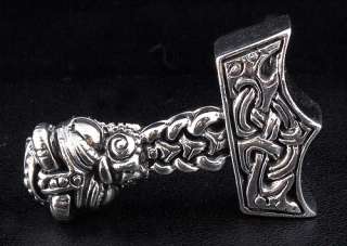 NORSE VIKING THORS HAMMER STERLING SILVER MENS PENDANT  
