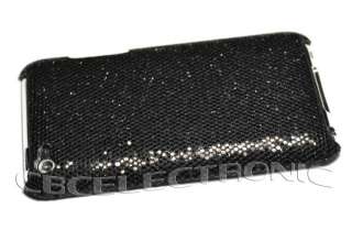 New Black Bling hard case PU back cover for ipod touch 4G  