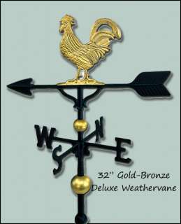 REDUCED! 32 DETAILED GOLD BRONZE ROOSTER WEATHERVANE  