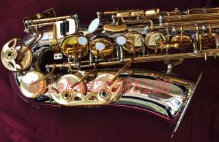   Silver Nickel gold Alto Saxophone Eb Sax High F# NEW case  