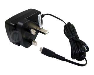 BLACK Genuine 3 Pin AC Mains Home Wall Charger For Blackberry 9900 