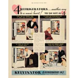  1934 Ad Kelvinator Electric 4 Refrigerator in 1 Detroit 