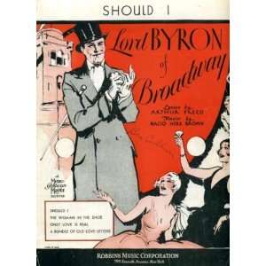   Vintage 1929 Sheet Music from Lord Byron of Broadway 