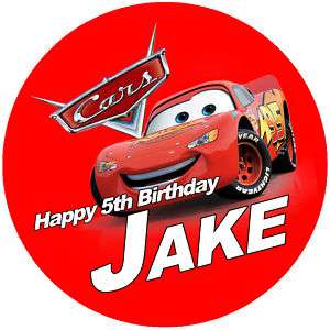 Personalised Disney Cars 7.5 Edible Icing Cake Topper  
