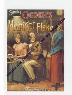 ad493   advert for Ogdens Midnight Flake tobacco   comic card   art 