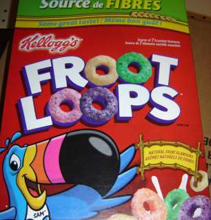 KELLOGGS FRUIT LOOPS CANADIAN CEREAL 380GR BOX  