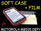 PINK Gel Soft Rubber Case Cover Motorola Defy