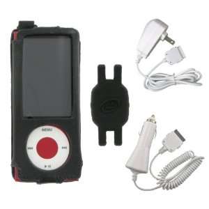  Premium Leather Case with Swivel Belt Clip for Apple iPod 