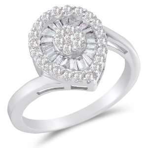  Size 12.5   14K White Gold Diamond Engagement OR Fashion 