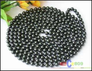 100 8MM BLACK SOUTH SEA SHELL PEARL NECKLACE  