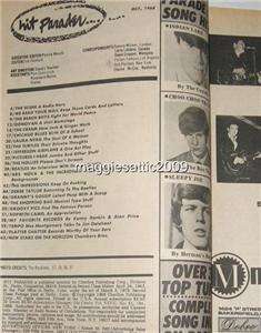 August 1968 Issue of Hit Parader. Inside back cover features a glossy 