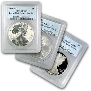  2006 W (3 Coin) Silver Eagle Set   MS 69 & PR 69 DCAM by 