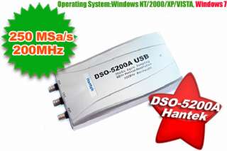 Hantek DSO 5200A USB Digital Oscilloscope 250MS/s 200MHz 2CH  