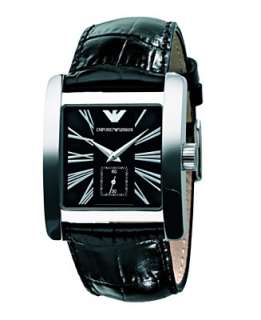  Armani Watch, Mens Black Leather Strap AR0180   Emporio Armani 
