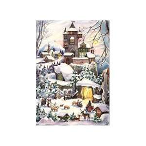  Snowy Castle Vintage Style Advent Calendar