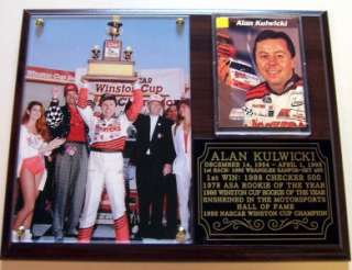Alan Kulwicki #7 1992 NASCAR Winston Cup Champion Photo Card Plaque 