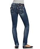    Miss Me Jeans, Skinny with Contrast Stitch Flap Back Pockets 