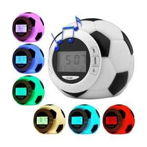  New Trademark Soccer Clock W/ Alarm Date Natural Sounds 