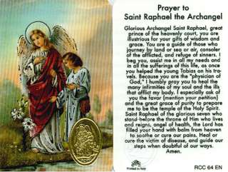   Saint Raphael the Archangel Angel Holy Card Wallet WC64 Catholic Cards
