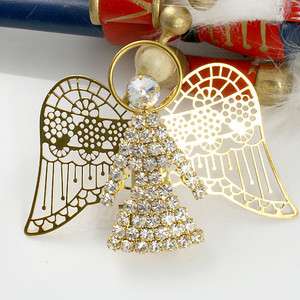 Christmas Gold Plated Guardian Angel Wing Decoration Brooch Pin  