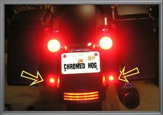 Mini Red LED Tail & Brake Lights for Harley Saddl, Tour Pack 