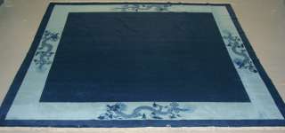 10x10 BLUE SQUARE PEKING CHINESE DRAGON ORIENTAL RUG  