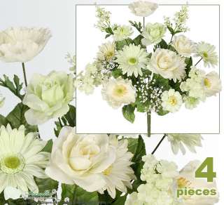 Poppy Daisy Rose 20 Silk Flower Arrangement Wedding  