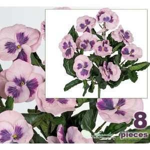  Eight 10 Pansy Artificial Silk Flower Bushes for Home 