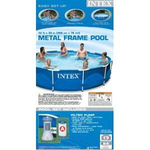  Intex 12 Foot by 30 Inch Family Size Round Metal Frame 