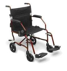 Comfortable Ultra Light Steel Transport Chair Red  