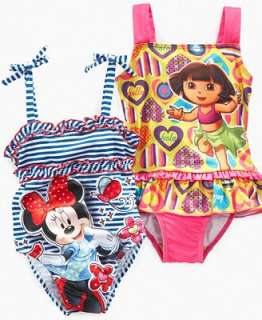Disney Kids Swimwear, Little Girls Minnie Mouse and Dora the Explorer 