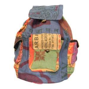  Recycled Jute Rice Bag Backpack Hand Made Nepal Sports 