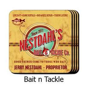  Bait & Tackle Personalized Coaster Set: Kitchen & Dining