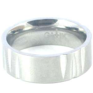 Sharp tooth designed brushed stainless steel ring with comfort fit 