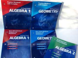 McDougal MATH Algebra 1 2 Geometry Workbook LOT of 5  