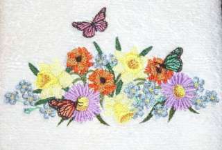   BOUQUET Embroidered Better Quality Hand Towels   1 or 2 Towels  