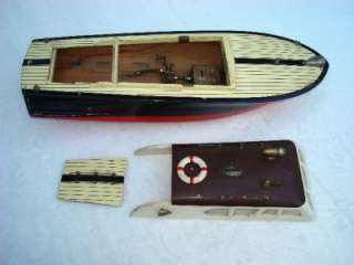   JAPANEESE TOY ITO K&K WOODEN BOAT TMY BATTERY OPERATED MOTOR  