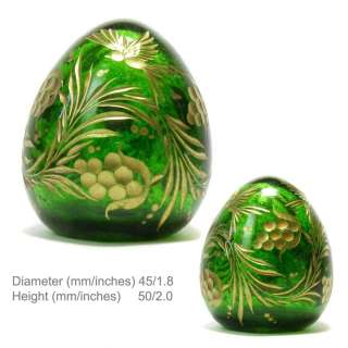 Big Green crystal Egg in Faberge style with gold original ornament 