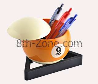 Ball Billiard Pool Table Pencil Vase Pen Holder Storage Box Round 