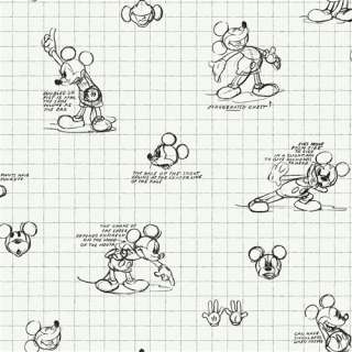 Disney Mickey Mouse Sketches Black & White Wallpaper  