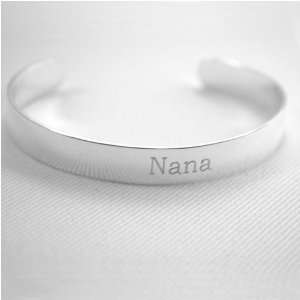   Nana Engraved Sterling Silver Bangle Bracelet Arts, Crafts & Sewing