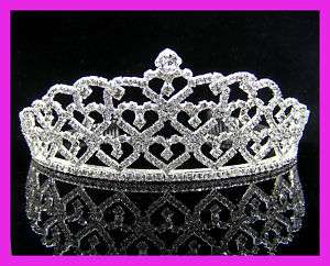 Wedding/Bridal crystal veil tiara crown headband CR180  