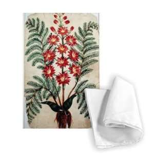  Fern with red and yellow flowers, plate from   Tea Towel 
