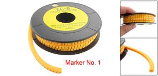 EC O Type No.1 Yellow Cable Wire Marker 1000 Pieces  