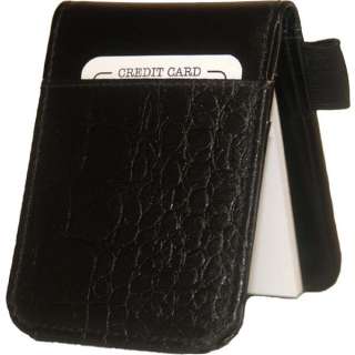   Leather Notepad Card & Pen Holder Black #596GL 803698927266  