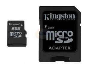 Newegg   Kingston 2GB MicroSD Flash Card w/ SD Adapter Model SDC 