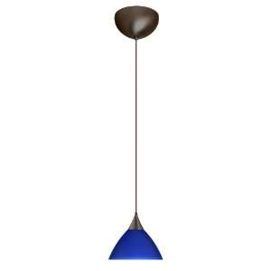  Domi Contemporary / Modern Single Light Pendant with Blue Glass f